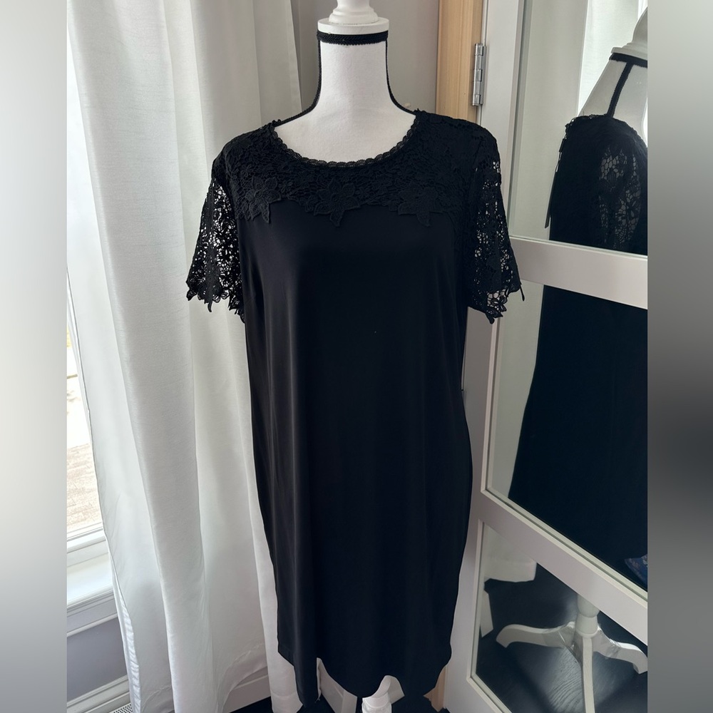 Karl Lagerfeld Black Lace Detail Dress